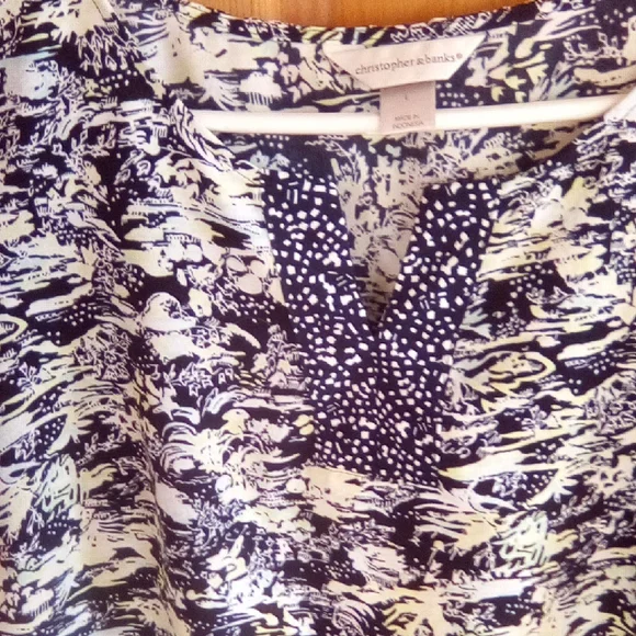 Christopher & Banks Monochrome Patterned Blouse - Picture 2 of 16